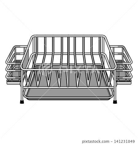 Dish drying rack with cutlery holder kitchenware Dish drying rack with cutlery holder kitchenware 141231849