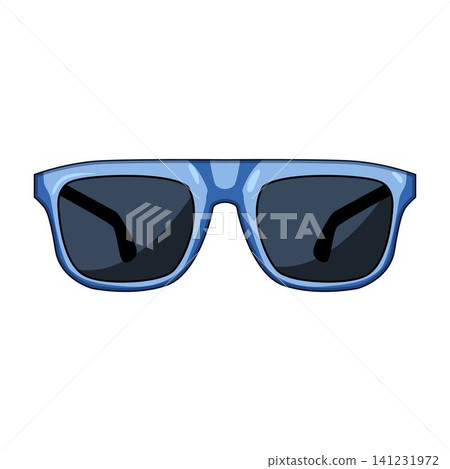 Blue flat top sunglasses accessory vector illustration Blue flat top sunglasses accessory vector illustration 141231972