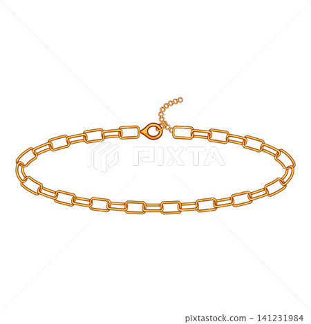 Gold chain bracelet accessorizing elegance and luxury style Gold chain bracelet accessorizing elegance and luxury style 141231984