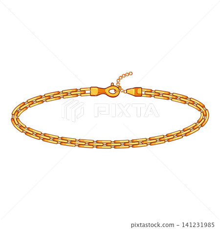 Gold chain bracelet illustration symbolizing luxury and elegance Gold chain bracelet illustration symbolizing luxury and elegance 141231985