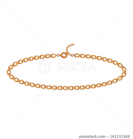 Golden oval link chain with lobster claw clasp Golden oval link chain with lobster claw clasp 141231988