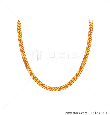 Golden chain hanging in simple illustration style 141231991