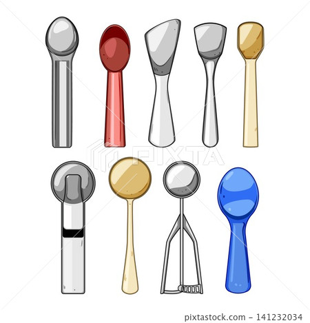 Ice cream scoop and spoon kitchen utensil collection Ice cream scoop and spoon kitchen utensil collection 141232034