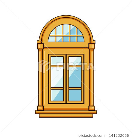 Arched window frame classic architectural element illustration Arched window frame classic architectural element illustration 141232066