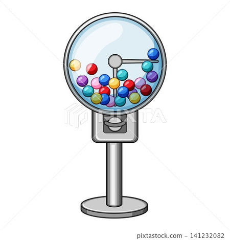 Lottery ball machine dispensing colorful candies 141232082