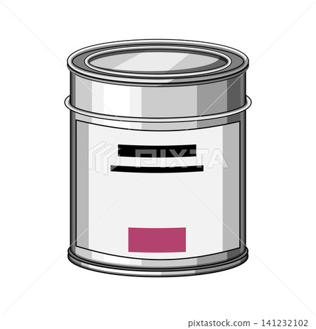 Paint can with magenta color swatch icon Paint can with magenta color swatch icon 141232102