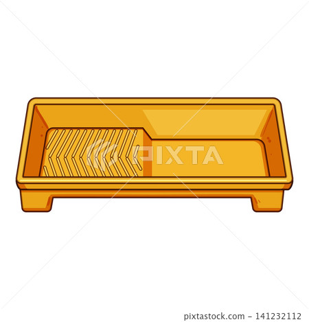 Yellow plastic paint tray for home renovation Yellow plastic paint tray for home renovation 141232112