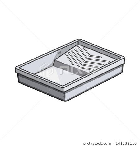 Empty plastic paint tray for home renovation work 141232116