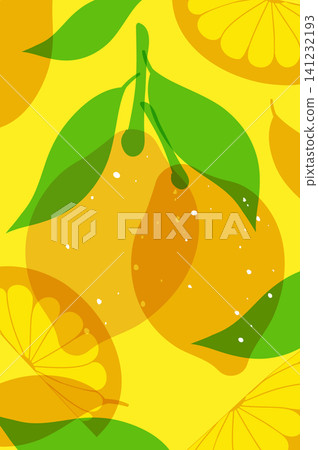 Vibrant Risograph Style Lemon and Citrus Fruit Vector Illustration Vibrant Risograph Style Lemon and Citrus Fruit Vector Illustration 141232193