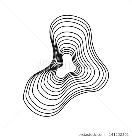 Abstract wavy lines creating 3d fluid shape Abstract wavy lines creating 3d fluid shape 141232201