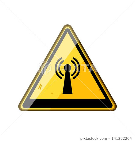Hazard warning sign indicating non ionizing radiation Hazard warning sign indicating non ionizing radiation 141232204