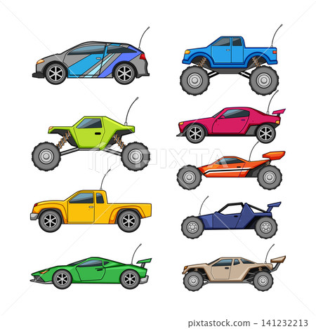Remote control car toy collection line art Remote control car toy collection line art 141232213
