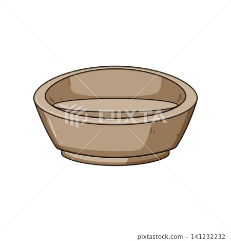 Empty ceramic bowl garden pot illustration Empty ceramic bowl garden pot illustration 141232232