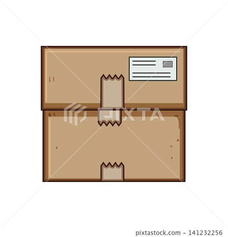 Cardboard shipping box receiving package delivery 141232256