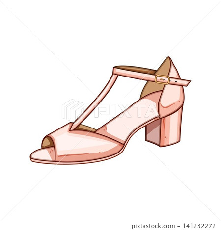 Delicate pink bridal shoe with block heel Delicate pink bridal shoe with block heel 141232272