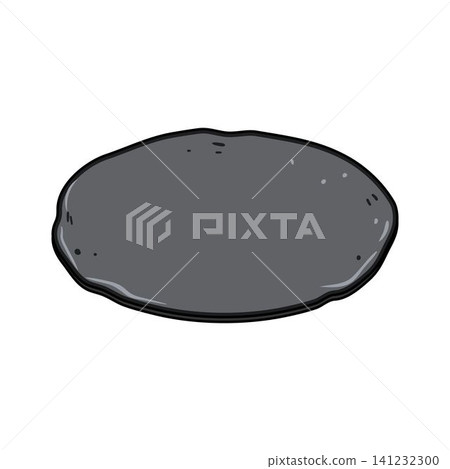 Empty dark slate plate for food serving 141232300