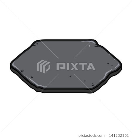 Dark slate stone plate flat illustration blank Dark slate stone plate flat illustration blank 141232301