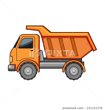 Orange dump truck toy for educational learning Orange dump truck toy for educational learning 141232376