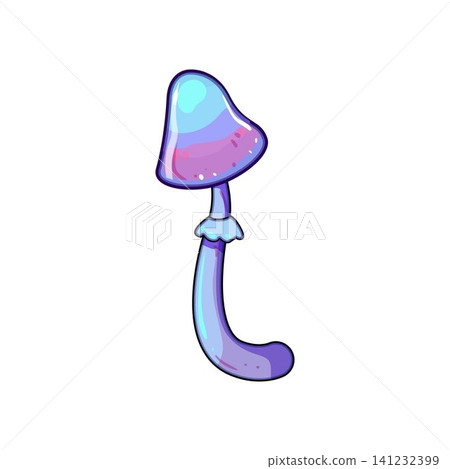 Psychedelic glowing mushroom vector illustration with gradient colors Psychedelic glowing mushroom vector illustration with gradient colors 141232399