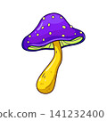 Psychedelic mushroom illustrating fantasy, magic, and hallucination concepts 141232400