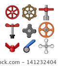 Various valve handles and knobs set illustration 141232404