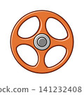 Orange industrial valve handle turning control wheel 141232408