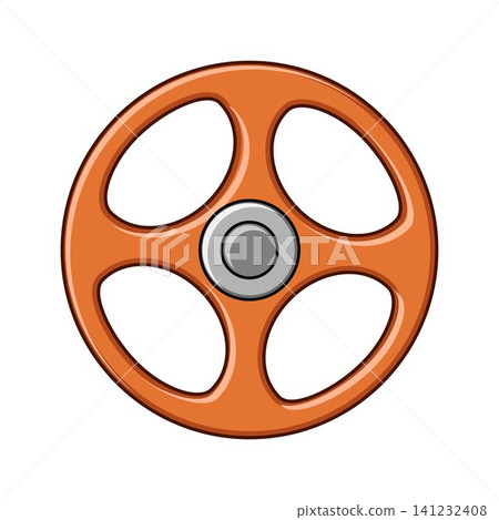 Orange industrial valve handle turning control wheel Orange industrial valve handle turning control wheel 141232408