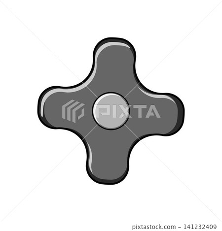 Gray industrial valve handle with a simple design Gray industrial valve handle with a simple design 141232409