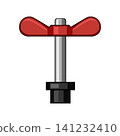 Red winged valve handle turning adjusting mechanism 141232410