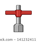 Red valve handle operating tap mechanism 141232411