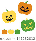 Halloween jack-o'-lantern illustration set 141232812