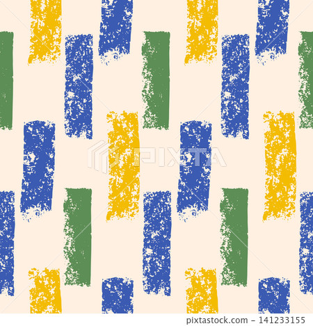 Pastel pencil lines seamless pattern. Crayon naive freehand summer coastal pattern design. Abstract mediterranean amalfi surface bg. Geometric Italy motif pencil textured vector background 141233155