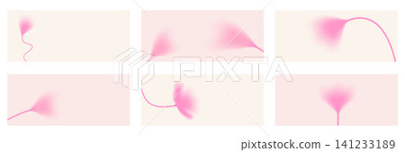 Gentle flower blossoms with soft delicate shapes and subtle translucent petal. Floral gradation backgrounds set in pink and beige for presentation slide. Vector bg collection for cosmetic promo cover Gentle flower blossoms with soft delicate shapes and subtle translucent petal. Floral gradation backgrounds set in pink and beige for presentation slide. Vector bg collection for cosmetic promo cover 141233189