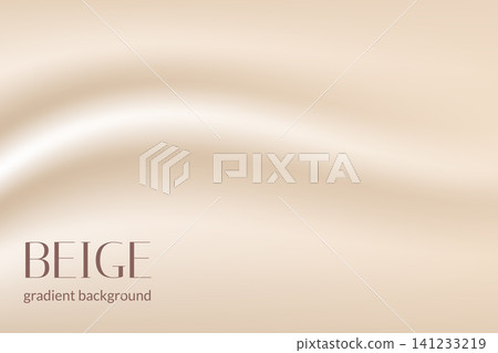 Cream gradient background with plain glam gradation for wedding card and label. Smooth silk gloss in folded beige and warm cream tones. Vector gradient backdrop with elegant satin waves Cream gradient background with plain glam gradation for wedding card and label. Smooth silk gloss in folded beige and warm cream tones. Vector gradient backdrop with elegant satin waves 141233219