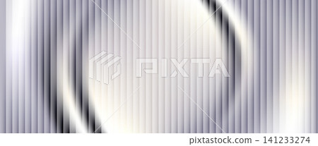 Soft metal circle glass frame with silver tech ribbed surface and halo. Round glossy glass border and gray curve on light metallic panel. Vector ribbed background with subtle glow for modern template Soft metal circle glass frame with silver tech ribbed surface and halo. Round glossy glass border and gray curve on light metallic panel. Vector ribbed background with subtle glow for modern template 141233274