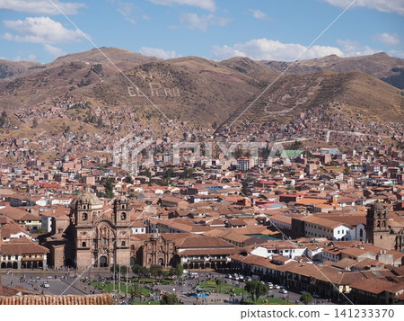 Cusco, the ancient capital of Peru: Cathedrals and streets with red tile roofs 141233370