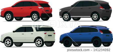 SUV collection angled rear side view SUV collection angled rear side view 141234092