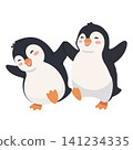 Happy Penguins Dancing Together 141234335