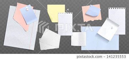 Retro paper notebook elements with adhesive tape Retro paper notebook elements with adhesive tape 141235553