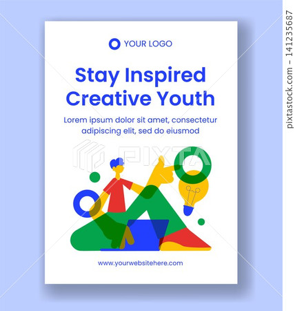 International Youth Day Social Media Vertical Poster Flat Cartoon Background International Youth Day Social Media Vertical Poster Flat Cartoon Background 141235687
