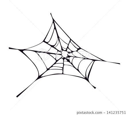 Cartoon Halloween spooky cobweb or spiderweb net. Autumn holiday tangled spider web net, Halloween hanging spiderweb isolated vector thread. Fall season celebration scary sticky cobweb decor element Cartoon Halloween spooky cobweb or spiderweb net. Autumn holiday tangled spider web net, Halloween hanging spiderweb isolated vector thread. Fall season celebration scary sticky cobweb decor element 141235751