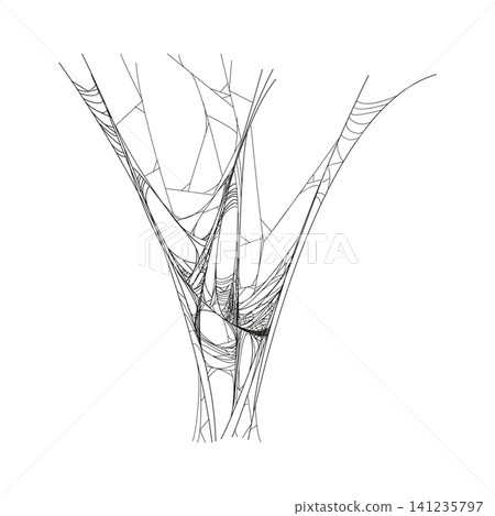 Cartoon Halloween spooky cobweb or spider web decor. Halloween celebration tangled spider web decoration, autumn hanging sticky trap vector net. Fall season holiday spooky cobweb decor element Cartoon Halloween spooky cobweb or spider web decor. Halloween celebration tangled spider web decoration, autumn hanging sticky trap vector net. Fall season holiday spooky cobweb decor element 141235797