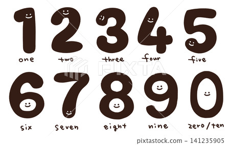 Handwritten illustrations of numbers Handwritten illustrations of numbers 141235905