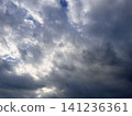陰雲密布，光線透過雲層縫隙灑下，構成一幅戲劇性的畫面。背景是變幻莫測的天氣和抽象的概念。 141236361