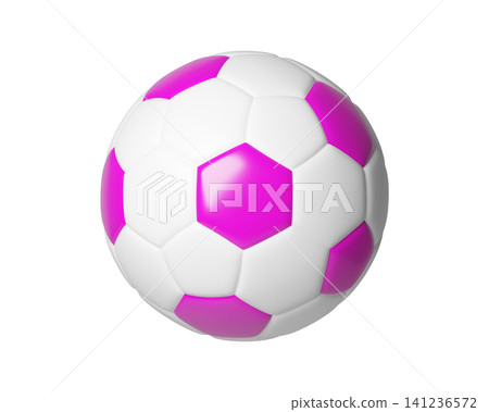 3d Pink and White soccer ball isolated on background. Sports equipment for football, recreation, and competition 3d Pink and White soccer ball isolated on background. Sports equipment for football, recreation, and competition 141236572
