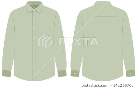Long Sleeve Button Down Men's Dress Shirt Vector Apparel Template Long Sleeve Button Down Men's Dress Shirt Vector Apparel Template 141236703