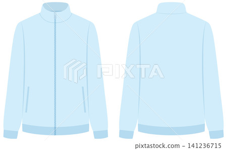 Light Blue Fleece Jacket Mockup with Front and Back Views Light Blue Fleece Jacket Mockup with Front and Back Views 141236715