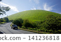 A road near Mt. Omuro (Izu Kogen) in early summer, and a 4WD light SUV (Suzuki). 141236818