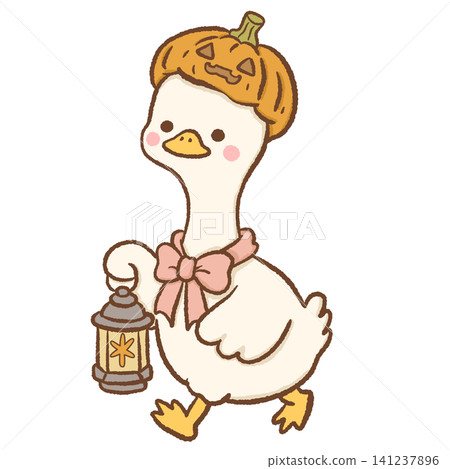 Cute Goose Wearing Pumpkin Hat Kawaii Halloween Lantern Cozy Autumn Clipart Illustration Cute Goose Wearing Pumpkin Hat Kawaii Halloween Lantern Cozy Autumn Clipart Illustration 141237896