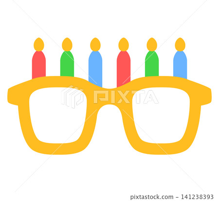 Colorful glasses sit on a table with candles placed on top. The candles are different colors, adding to the fun. This is a birthday celebration moment. Colorful glasses sit on a table with candles placed on top. The candles are different colors, adding to the fun. This is a birthday celebration moment. 141238393